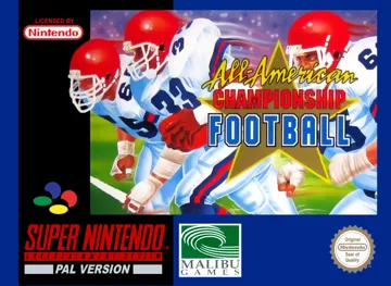 All-American Championship Football (Europe) box cover front